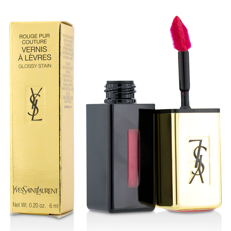 Yves Saint Laurent/イヴ・サンローラン+Rouge Pur Couture Vernis a Levres Glossy Stain - # 15 Rose Vinyl +6ml/0.2oz+# 11 Rouge Gouache ブランドコスメ