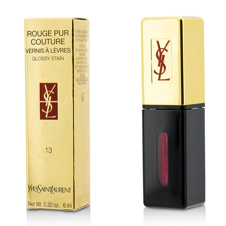 Yves Saint Laurent/イヴ・サンローラン+Rouge Pur Couture Vernis a Levres Glossy Stain - # 15 Rose Vinyl +6ml/0.2oz+# 13 Rose Tempura ブランドコスメ