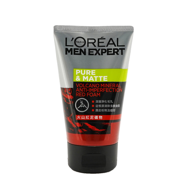 L'Oreal/ロレアル+メン エクスパートピュア & マット ボルケーノレッドフォーム(チューブ)+100ml/3.4oz ブランドコスメ