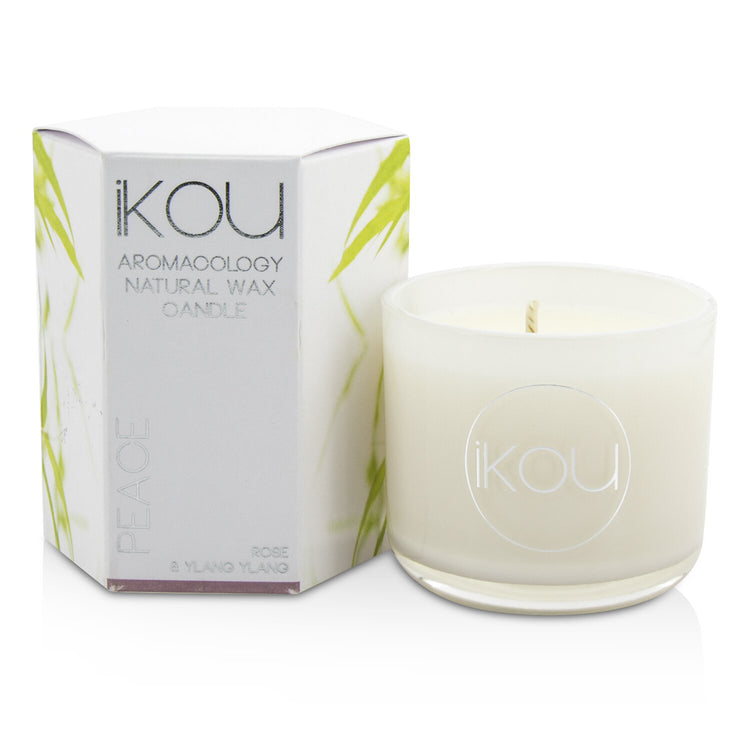 iKOU/イコウ+Eco-Luxury Aromacology Natural Wax Candle Glass - Happiness (Coconut & Lime) +(2x2) inch ブランドコスメ