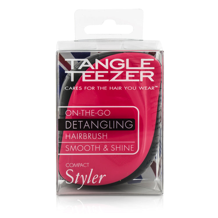 Tangle Teezer/タングルティーザー+Compact Styler On-The-Go Detangling Hair Brush - # Pink Sizzle +1pc ブランドコスメ