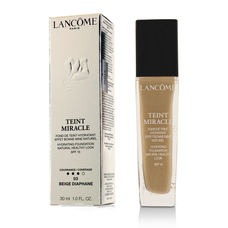 Lancome/ランコム+テント ミラクル ハイドレーティング ファンデーション ナチュラル ヘルシー ルック SPF 15+30ml/1oz+# 03 Beige Diaphane ブランドコスメ