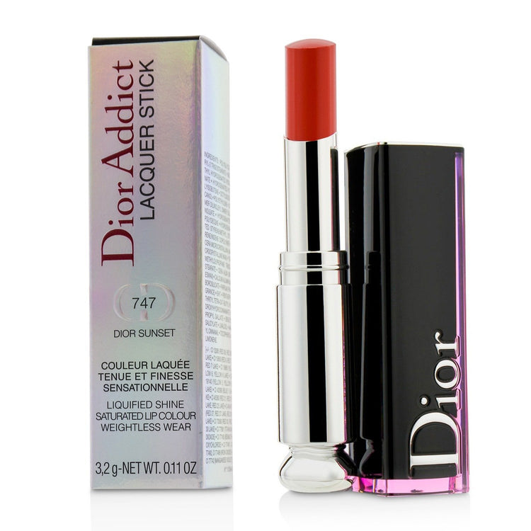 Christian Dior/クリスチャン ディオール+Dior Addict Lacquer Stick - # 744 Party Red +3.2g/0.11oz+# 747 Dior Sunset ブランドコスメ