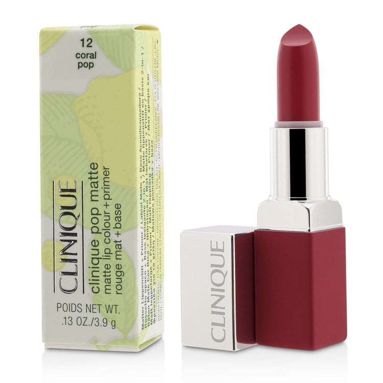 Clinique/クリニーク+ポップ マット リップ カラー + プライマー+3.9g/0.13oz+# 12 Coral Pop ブランドコスメ