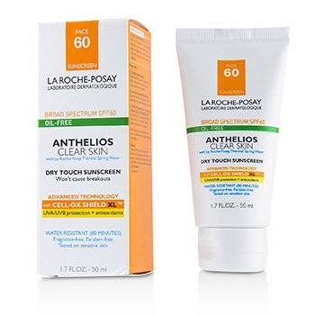 Anthelios Clear Skin Dry Touch Sunscreen For Face SPF 60 - Oil-Free