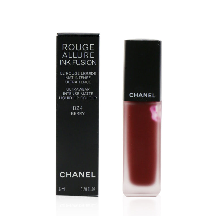 Chanel/シャネル+ルージュアリュールインクフュージョンウルトラウェアインテンスマットリキッドリップカラー+6ml/0.2oz+# 824 Berry ブランドコスメ