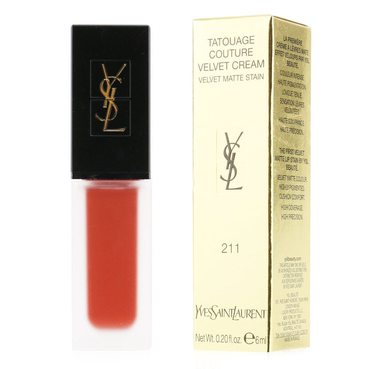 Yves Saint Laurent/イヴ・サンローラン+タトワージュ クチュール ベルベットクリーム+6ml/0.2oz+# 211 チリ インサイトメント ブランドコスメ