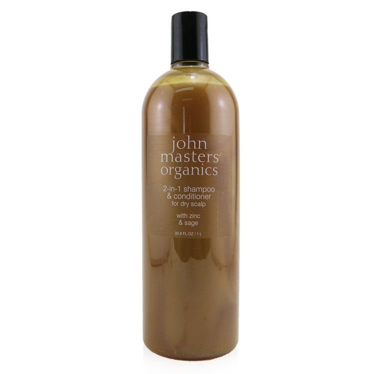 John Masters Organics/ジョンマスターオーガニック+亜鉛&セージを使用したドライスカルプ用の2-in-1シャンプー&コンディショナー+1000ml/33.8oz ブランドコスメ
