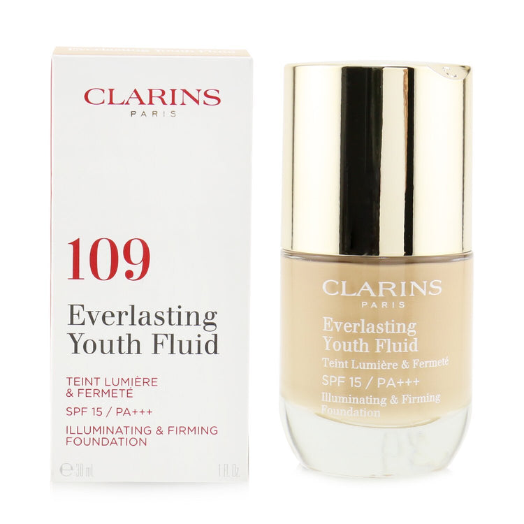 Clarins/クラランス+エヴァーラスティング ユース フルイド イルミネイティング & ファーミング ファンデーション SPF 15+30ml/1oz+# 109 Wheat ブランドコスメ