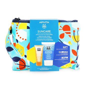 Suncare Gift Set: Sensitive Face Cream (Chamomile & 3D Pro-Algae) SPF50 50ml + After Sun Cooling Cream-Gel 100ml