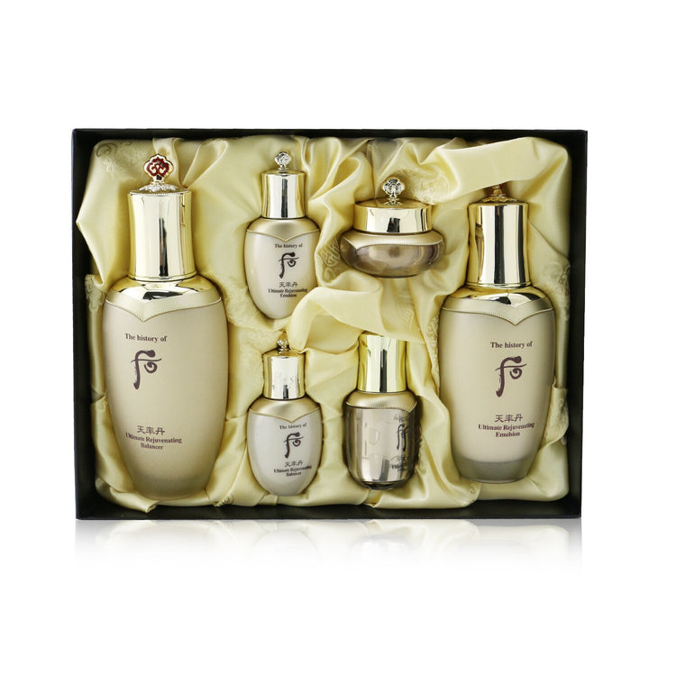 Cheonyuldan Ultimate Rejuvenating Set: Balancer (150ml+25ml) + Emulsion (110ml+25ml) + Essence 8ml + Cream 10ml