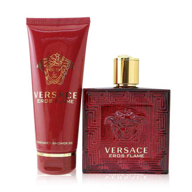 Versace/ヴェルサーチ+エロスフレームコフレ;オーデパルファムスプレ100ml/3.4oz+ シャワージェル100m/3.4oz+2pcs ブランドコスメ