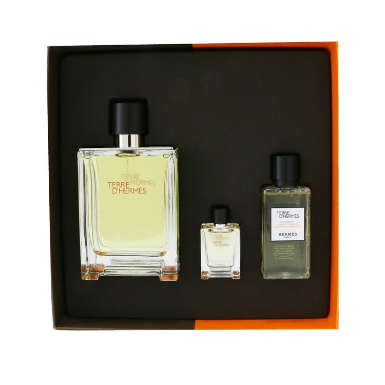 テール ドゥ エルメス: 1xオードトワレスプレー100ml / 3.3oz 1xヘア、ボディシャワージェル40ml / 1.35oz 1xオードトワレ5ml / 0.17oz