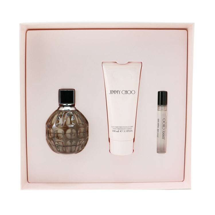 Jimmy Choo Coffret: Eau De Parfum Spray 100ml/3.4oz + Eau De Parfum Spray 7.5ml/0.25oz + Body Lotion 100ml/3.3oz