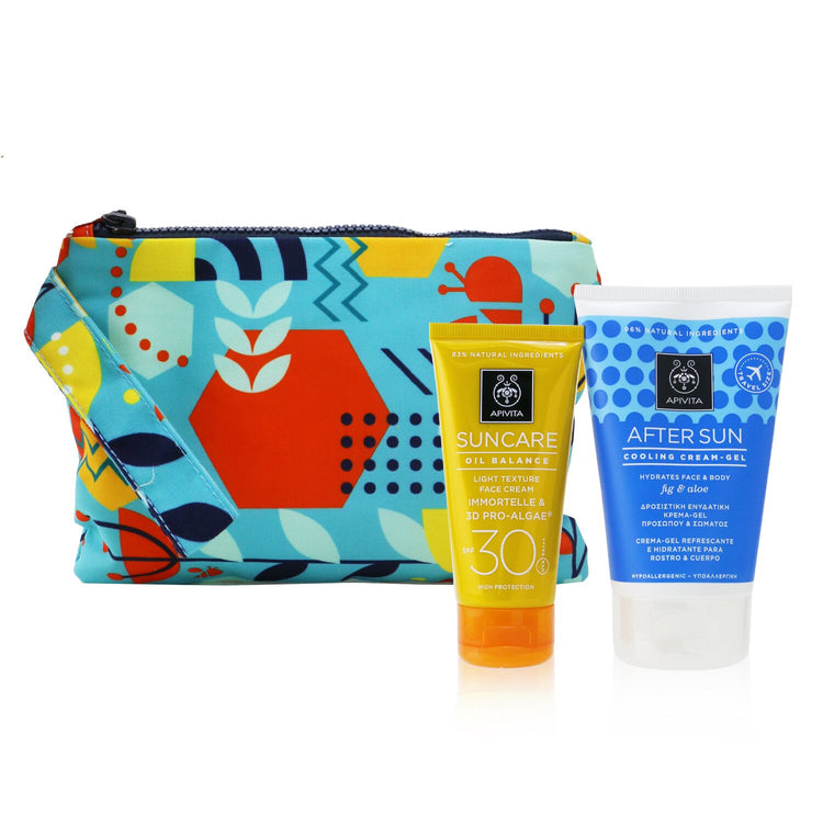 Suncare Gift Set: Oil Balance Face Cream (Immortelle & 3D Pro-Algae) SPF30 50ml + After Sun Cooling Cream-Gel 100ml