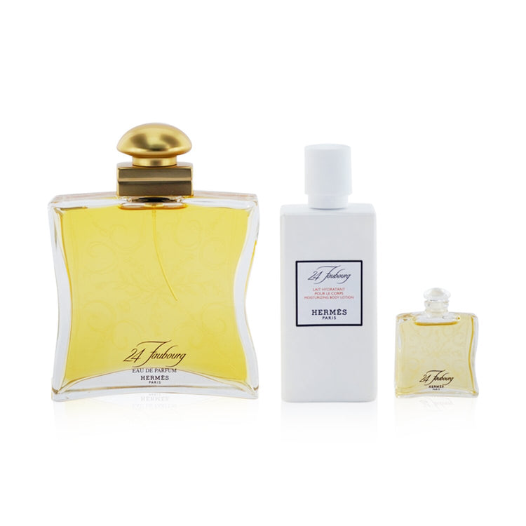 24 Faubourg Coffret: Eau De Parfum Spray 100ml/3.3oz + Eau De Parfum 7.5ml/0.25oz + Moisturizing Body Lotion 80ml/2.7oz