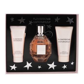 Flowerbomb Coffret: Eau De Parfum Spray 100ml/3.4oz + Body Cream 40ml/1.36oz + Shower Gel 50ml/1.7oz (Box Slightly Damaged)