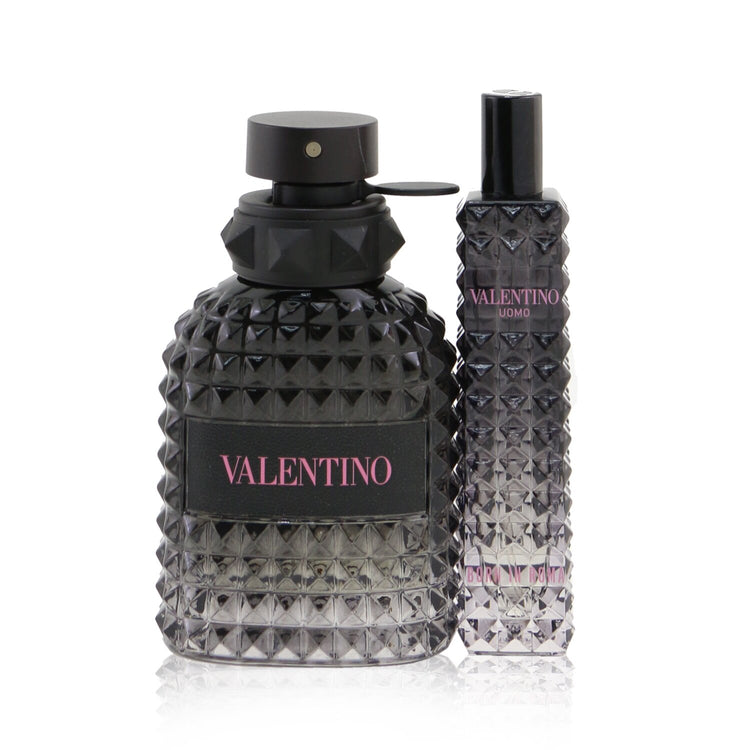 Valentino Uomo Born In Roma Coffret: Eau De Toilette Spray 50ml/1.7oz + Eau De Toilette Travel Spray 15ml/0.5oz