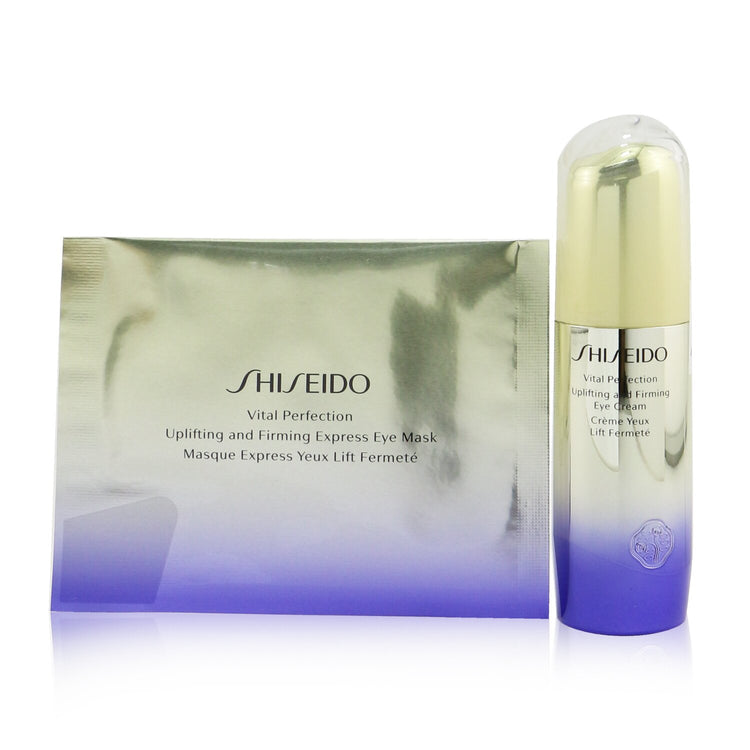 Shiseido/資生堂+Vital Perfection Uplifting & Firming Eye Set: Eye Cream 15ml + Eye Mask 12pairs +2pcs ブランドコスメ