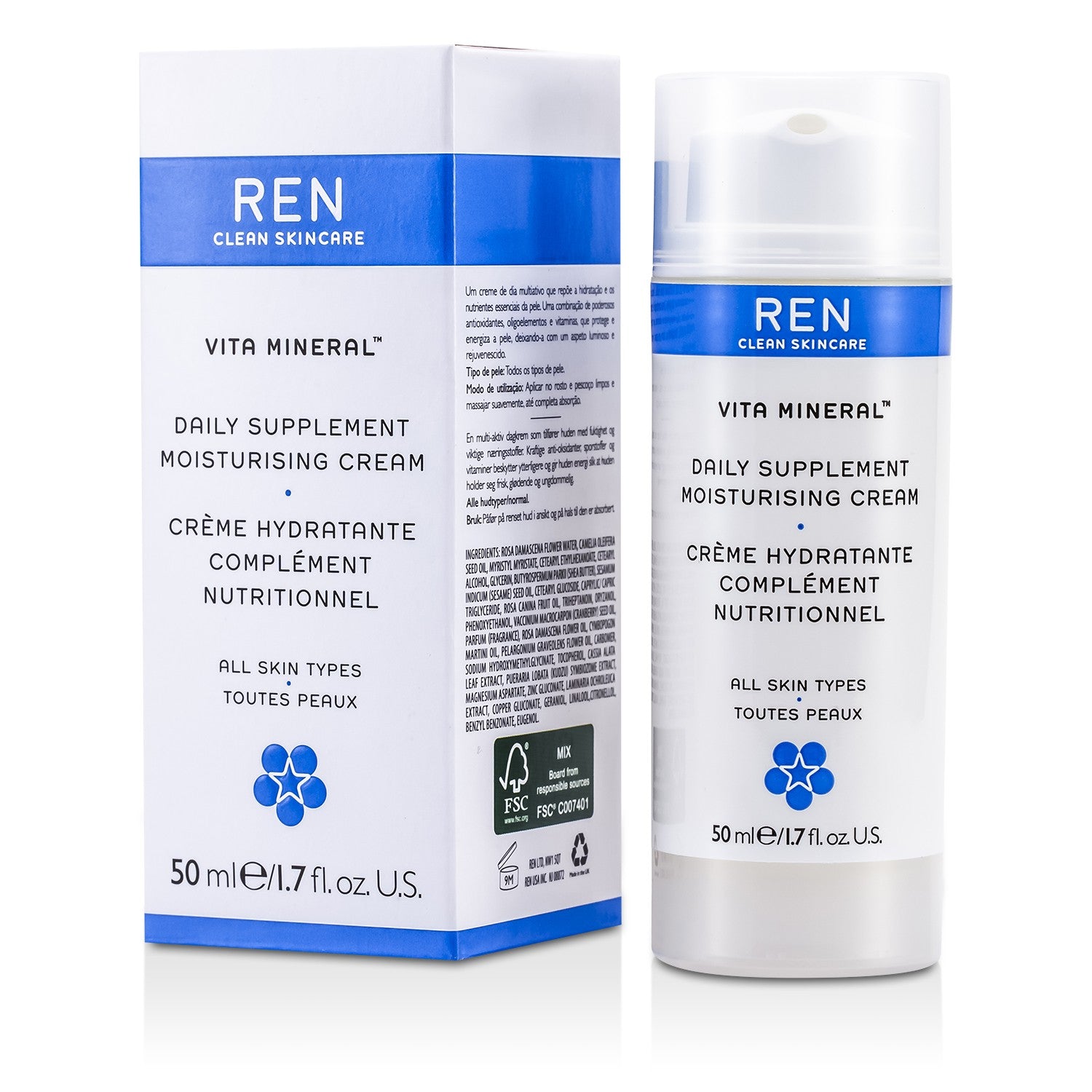 フェイスクリーム REN REN Skin Care V-Cense Revitalising Night Cream, 1.7 Oz